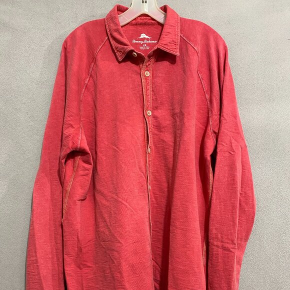 Tommy Bahama Other - Tommy Bahama Men’s Large Red Long Sleeve Button Shirt Casual Island Style Cotton